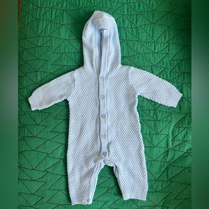 Adorable like new baby blue hooded coverall by Little Me!! Size 3 month.
